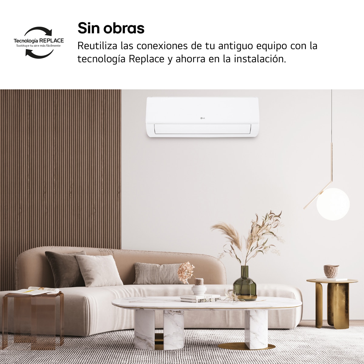 Aire acondicionado Split 1x1 LG Inverter 4.300  Frig  y  4.644 Kcal, Wifi - REPLACE18Z.SET Blanco-6