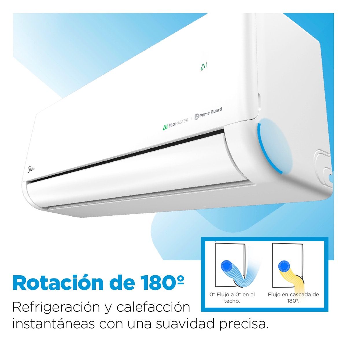 Aire acondicionado Split 1x1 Midea Inverter con 2236 Frig/h + 2494 Kcal/h - LITE IA 26(09)N8 Blanco-5