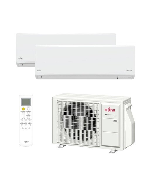 Aire acondicionado multisplit 2x1 Fujitsu Inverter con 2.150 frig/h + 2.150 frig/h ASY25U2MI-KN - Blanco Blanco-2