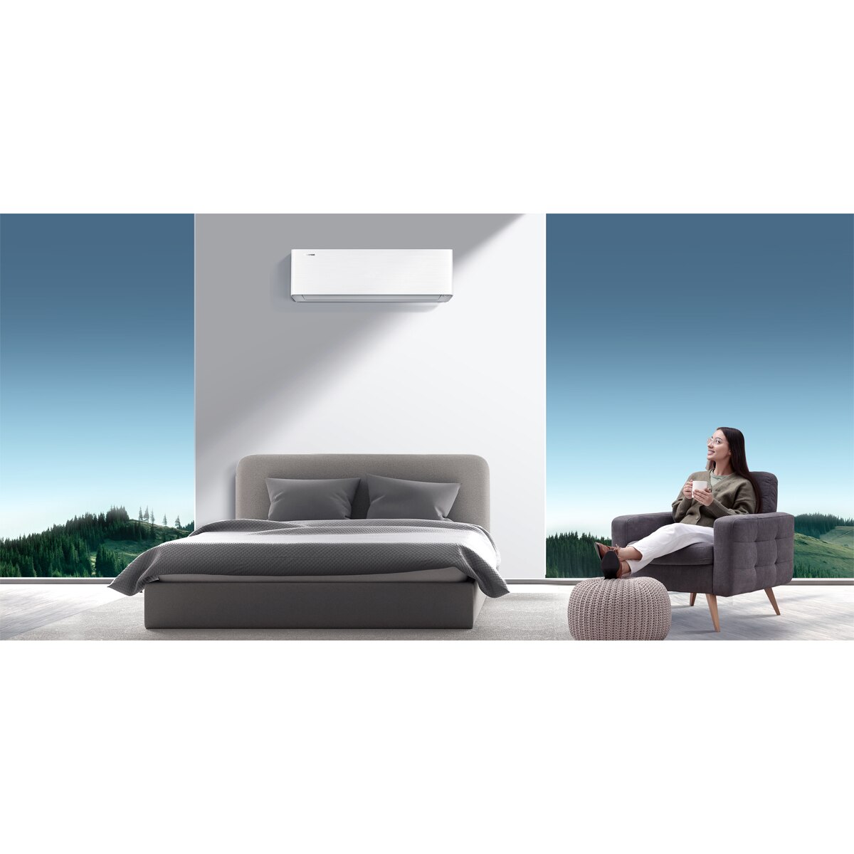 Aire acondicionado Multisplit 2x1 Hisense Inverter con 2.236 frig/h y 3.010 frig/h WiFi - 2AMW52QH912AB Blanco / Negro-12
