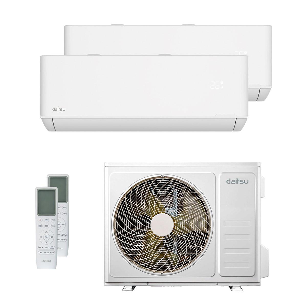 Aire acondicionado multisplit 2x1 Daitsu Inverter con 2.322 frig/h y 3009 frig/h, WiFi Free Max - DSM-912KDT-4 Blanco-3