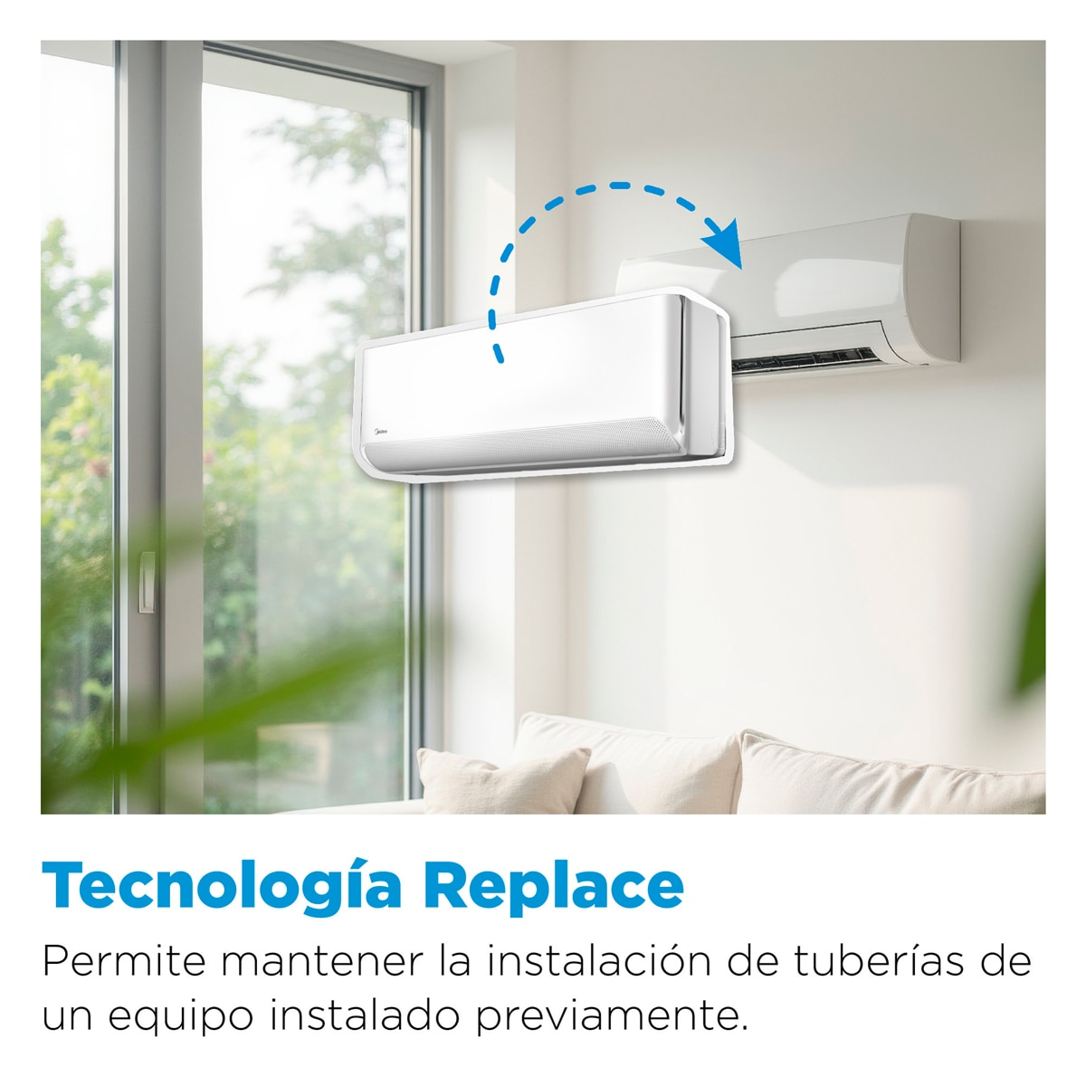 Aire acondicionado Multisplit 2x1 Midea Inverter con 2236 frig/h + 2236 frig/h - MULTI 2X1 4,2KW BREEZELESS E 2026 (09+09) Blanco-5