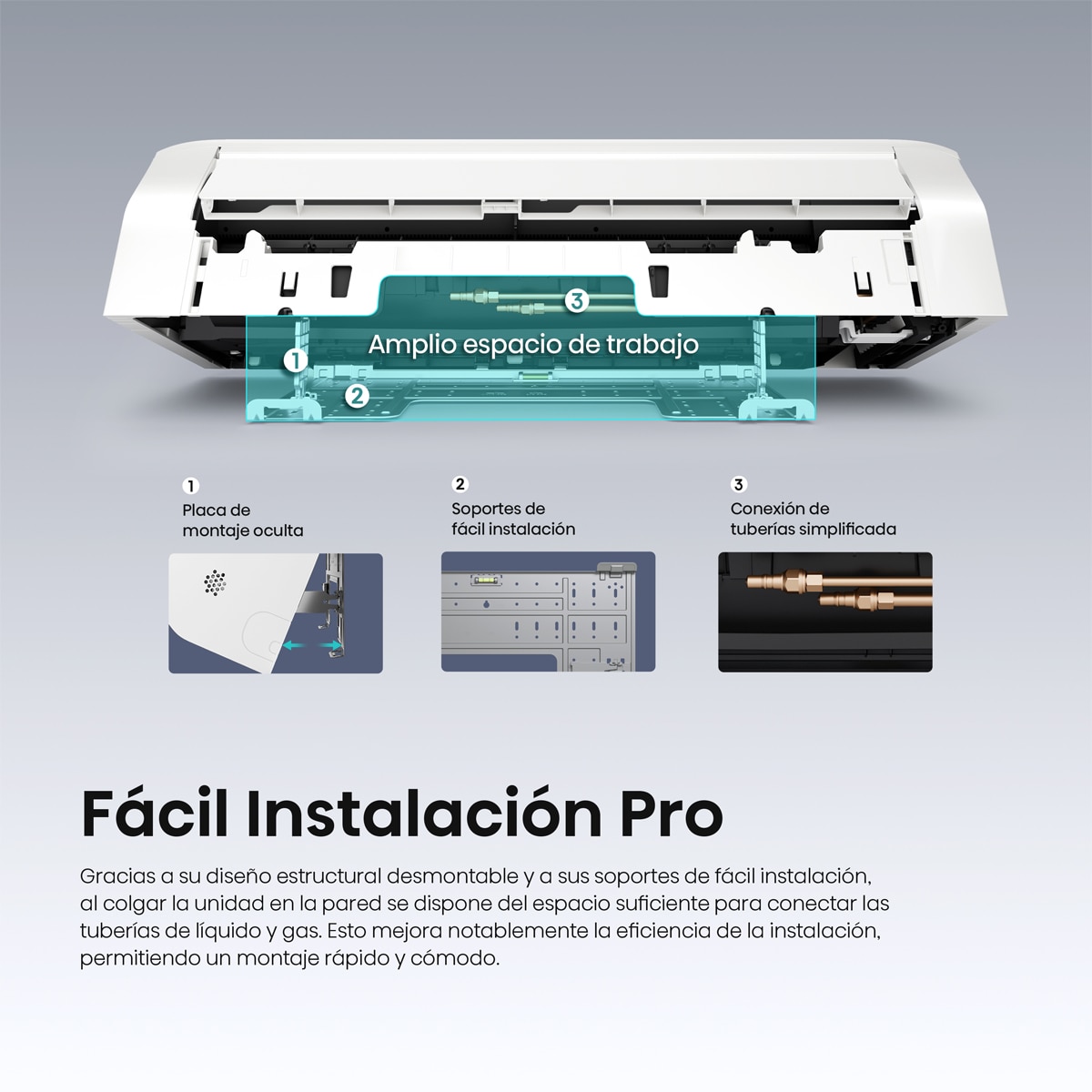 Aire acondicionado multisplit 2x1 Hisense Inverter con 2236 frig/h + 3010 frig/h- WIFI - 2AMW42HC912 Blanco-4