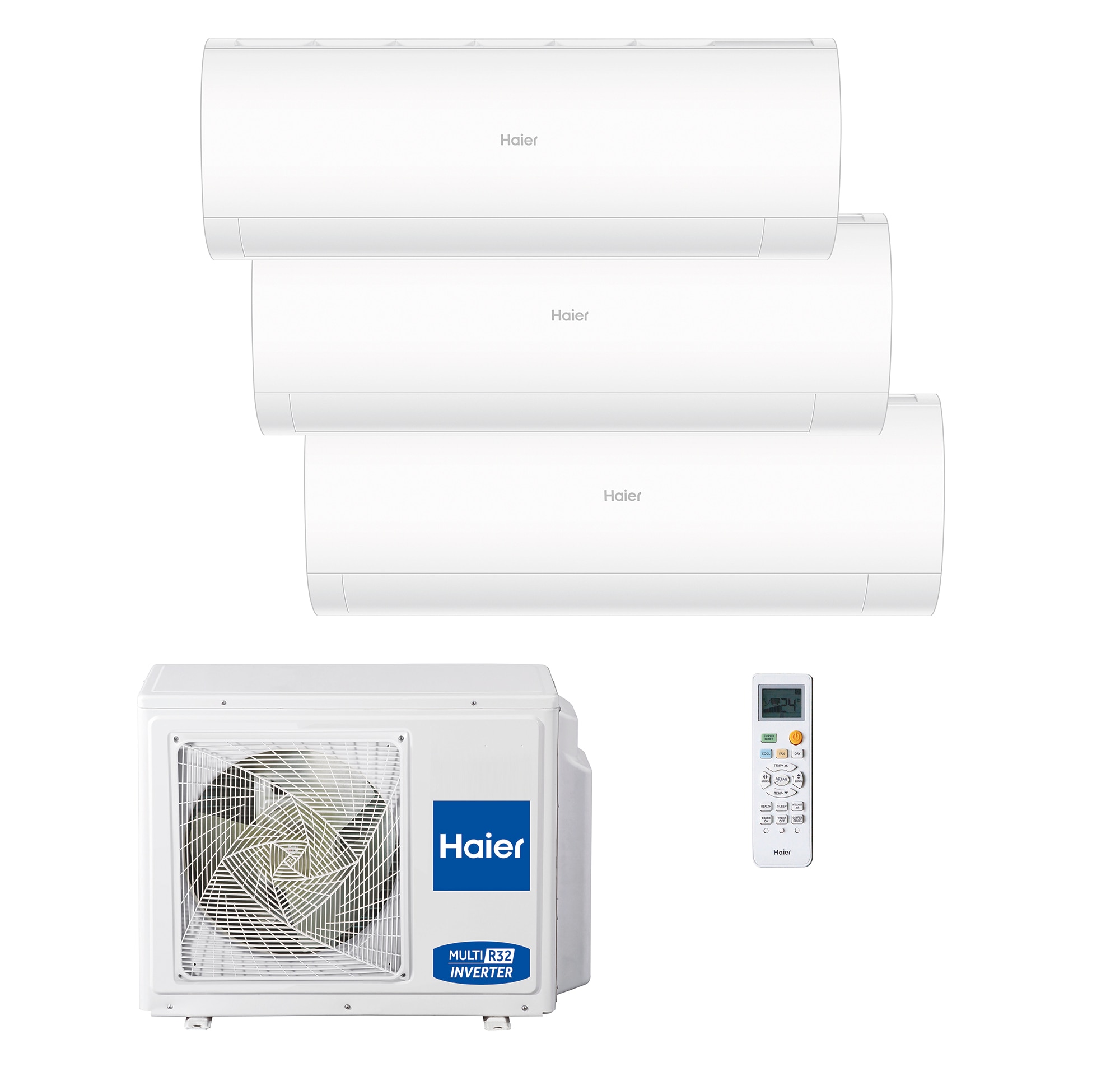 Aire acondicionado Multisplit 3x1 Haier Inverter con 2.322 frig/h + 2.322 frig/h + 3.096 frig/h - PERLA 3x1 25+25 Blanco-2
