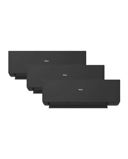 Aire acondicionado Multisplit 3x1 Haier Inverter con 2.408 frig/h +  2.408 frig/h + 3.010 frig/h - Expert Negro  3