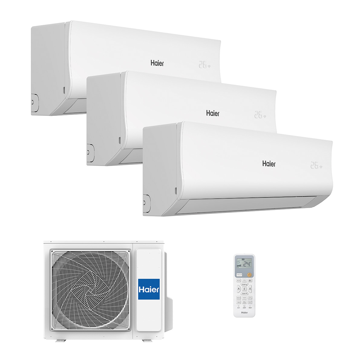 Aire acondicionado Multisplit 3x1 Haier con 2.322 frig/h + 2.494 frig/h + 2.752 frig/h - TIDE R 3 x 1 Blanco-2
