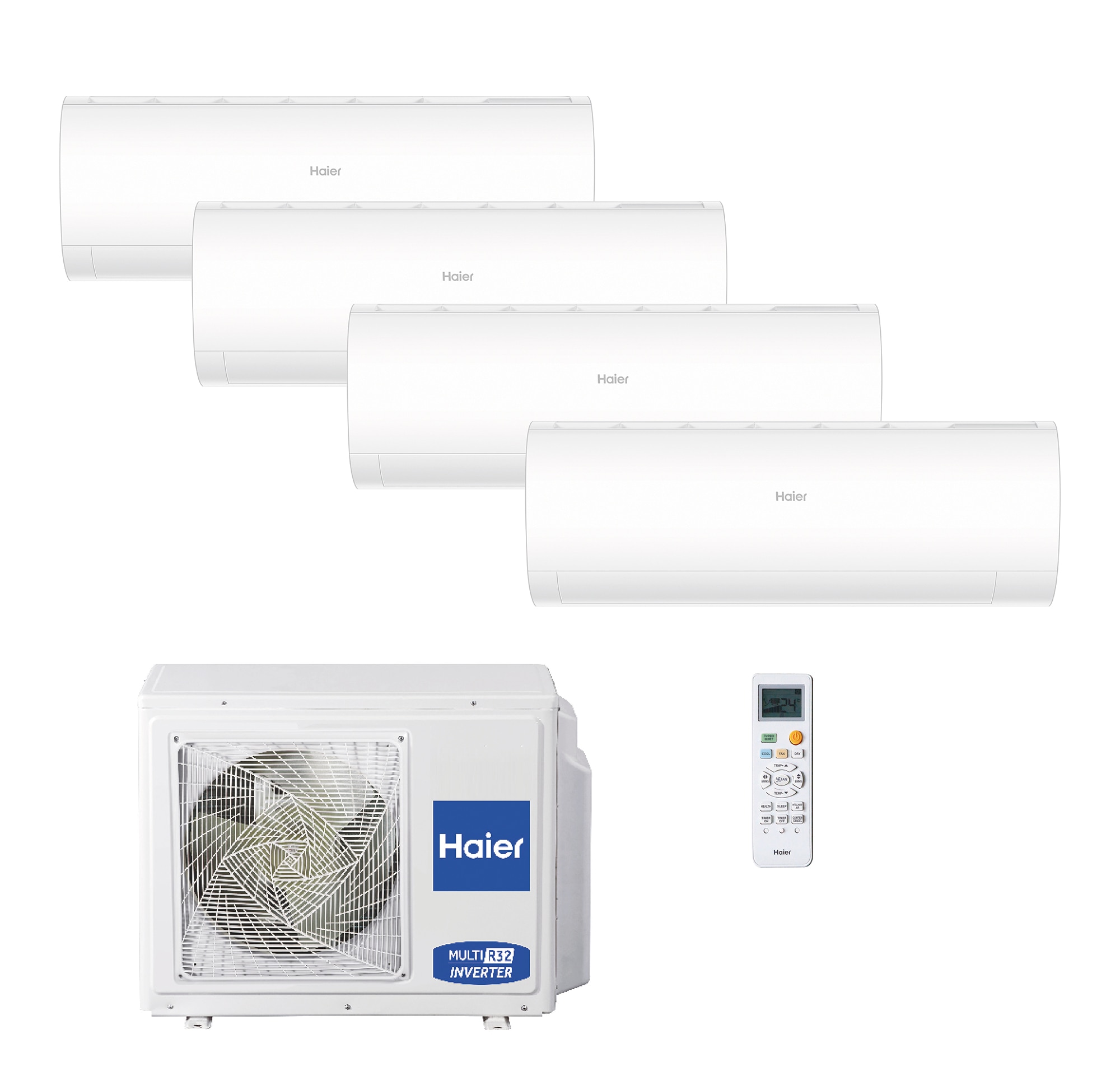 Aire acondicionado Multisplit 4x1 Haier Inverter con 2.322 frig/h + 2.322 frig/h + 2.322 frig/h +3 .096 frig/h - PERLA 4x1 25+25+25+35/75 PREMIUM Blanco-2