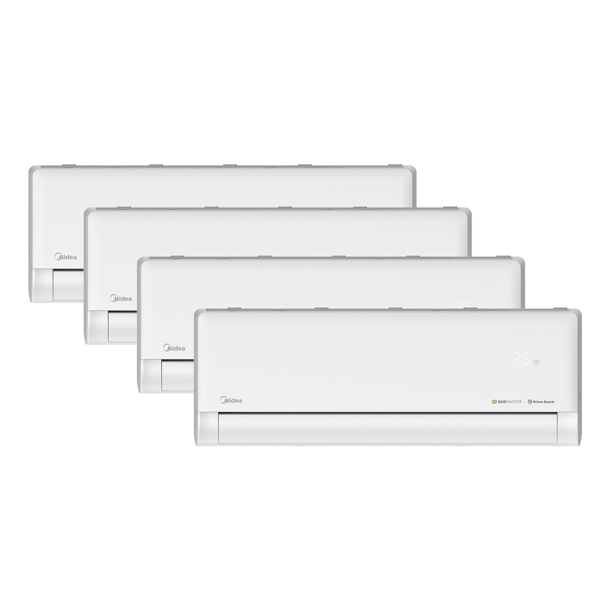 Imagen 0 de Aire acondicionado Multisplit 4x1 Midea Inverter con 2262  frig/h + 2262  frig/h + 3027 frig/h + 3027  frig/h - 4X1 10,5KW Sols