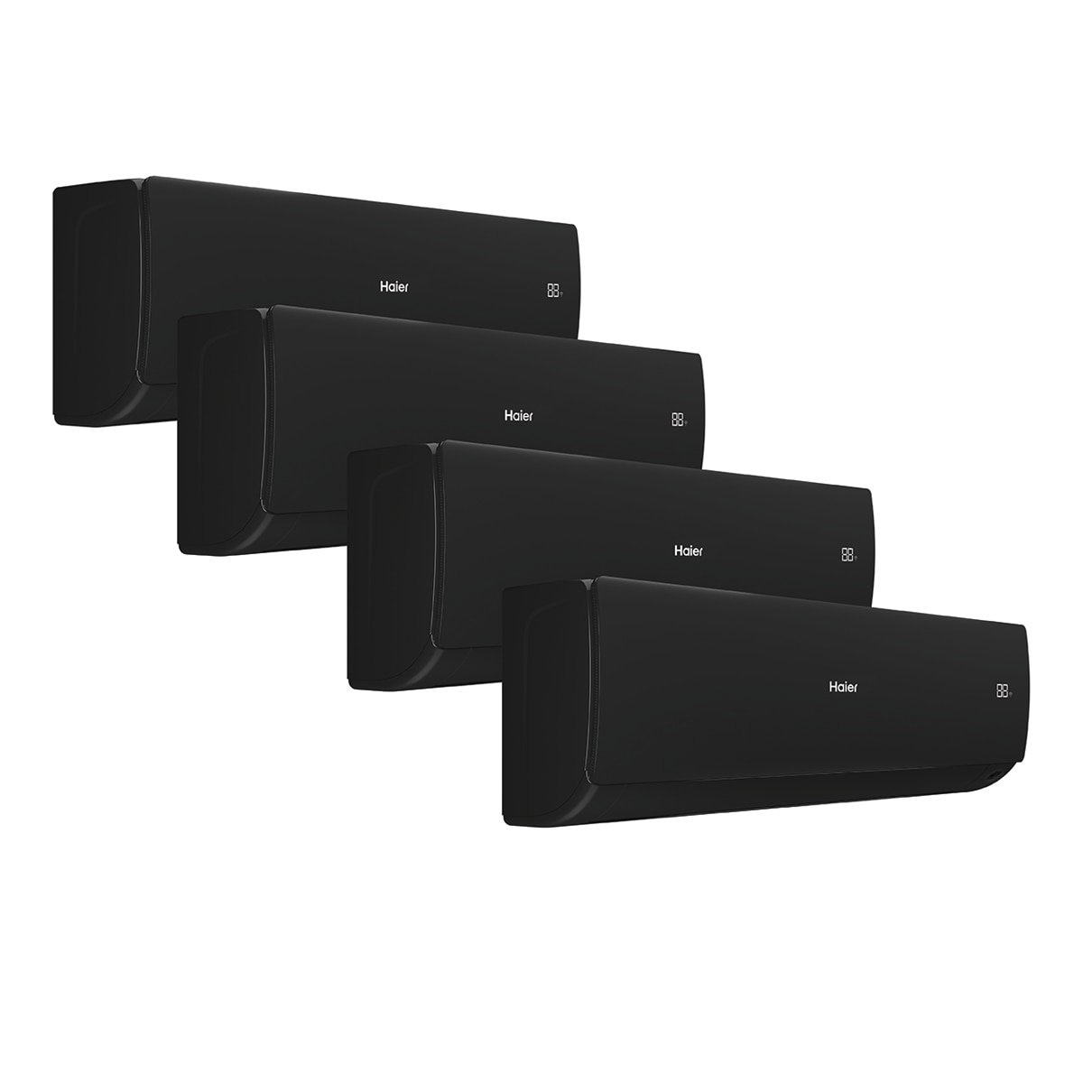 Imagen 0 de Aire acondicionado Multisplit 4x1 Haier Inverter con 2.236 frig/h + 2.236 frig/h + 2.236frig/h + 3.010 frig/h  - Flexis S 25+25+25+35/75 Negro
