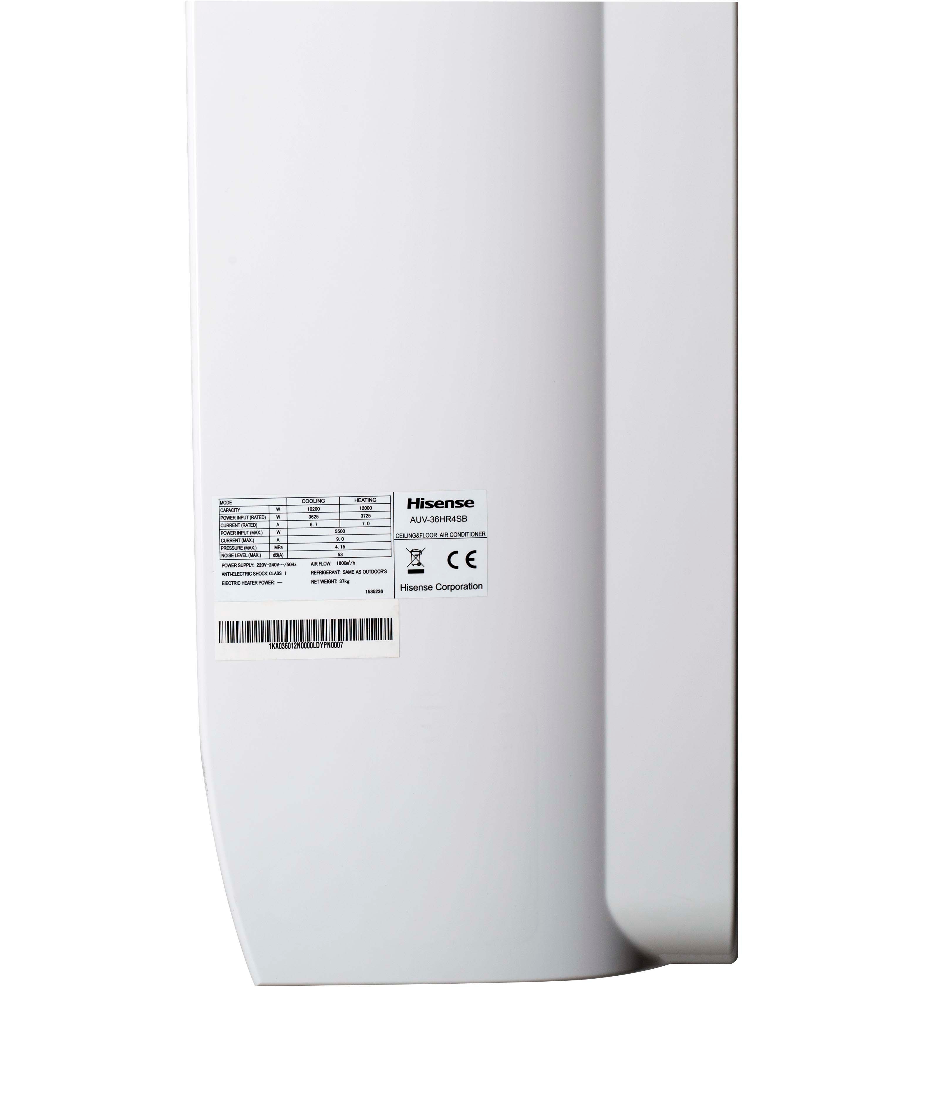 Aire acondicionado suelo-techo Hisense Inverter con 5332 frig/h y 6278 kcal/h - AVT60UR4RB8/AUW60U4RK8 Blanco-5
