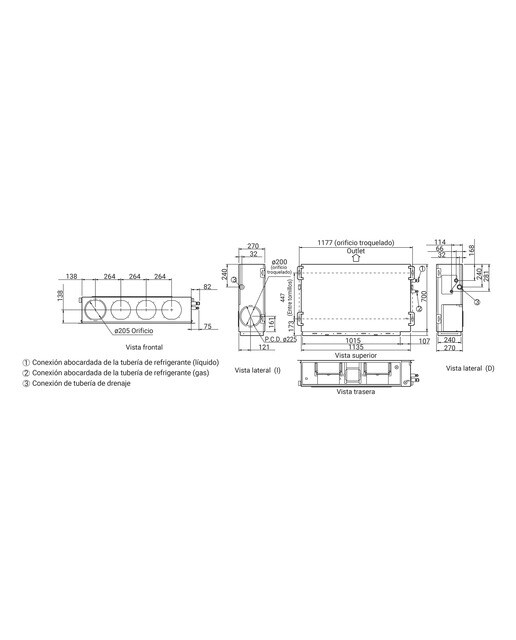 Aire acondicionado conducto Fujitsu con 8.170 frig/h y 9.288 kcal/h - ACY100K-KA Blanco-2