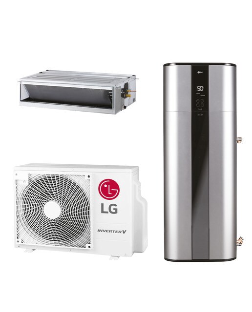 Kit aerotermia LG Water Heater Wi-Fi, capacidad 200 litros - LGCM24FWH20.SET - Plata Plata-1