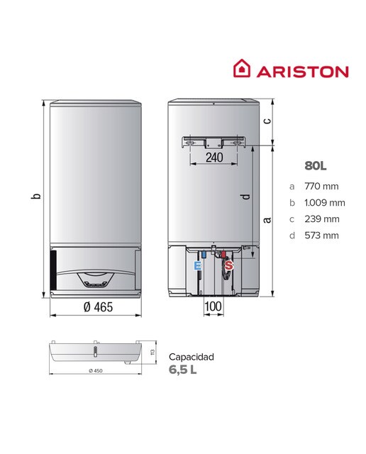 Aerotermo Ariston 80 litros WiFi  - LYDOS HYBRID80L 7