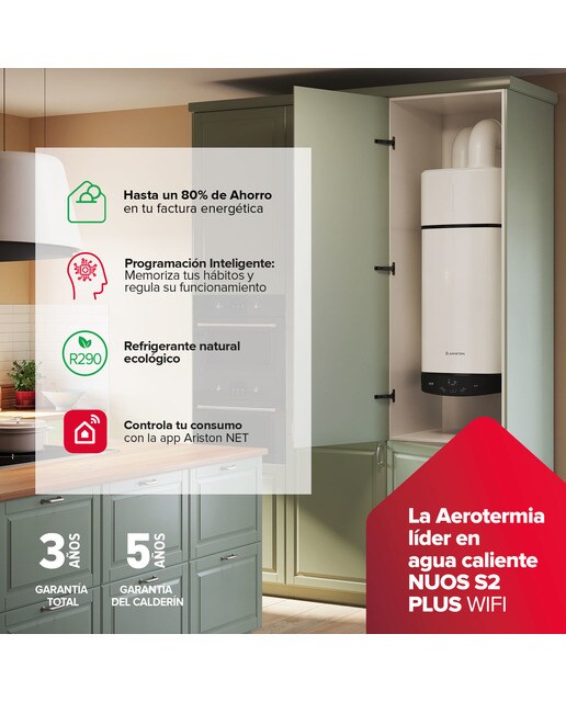 Aerotermo Ariston 100 litros WiFi - NUOS P.S2 110WH 7