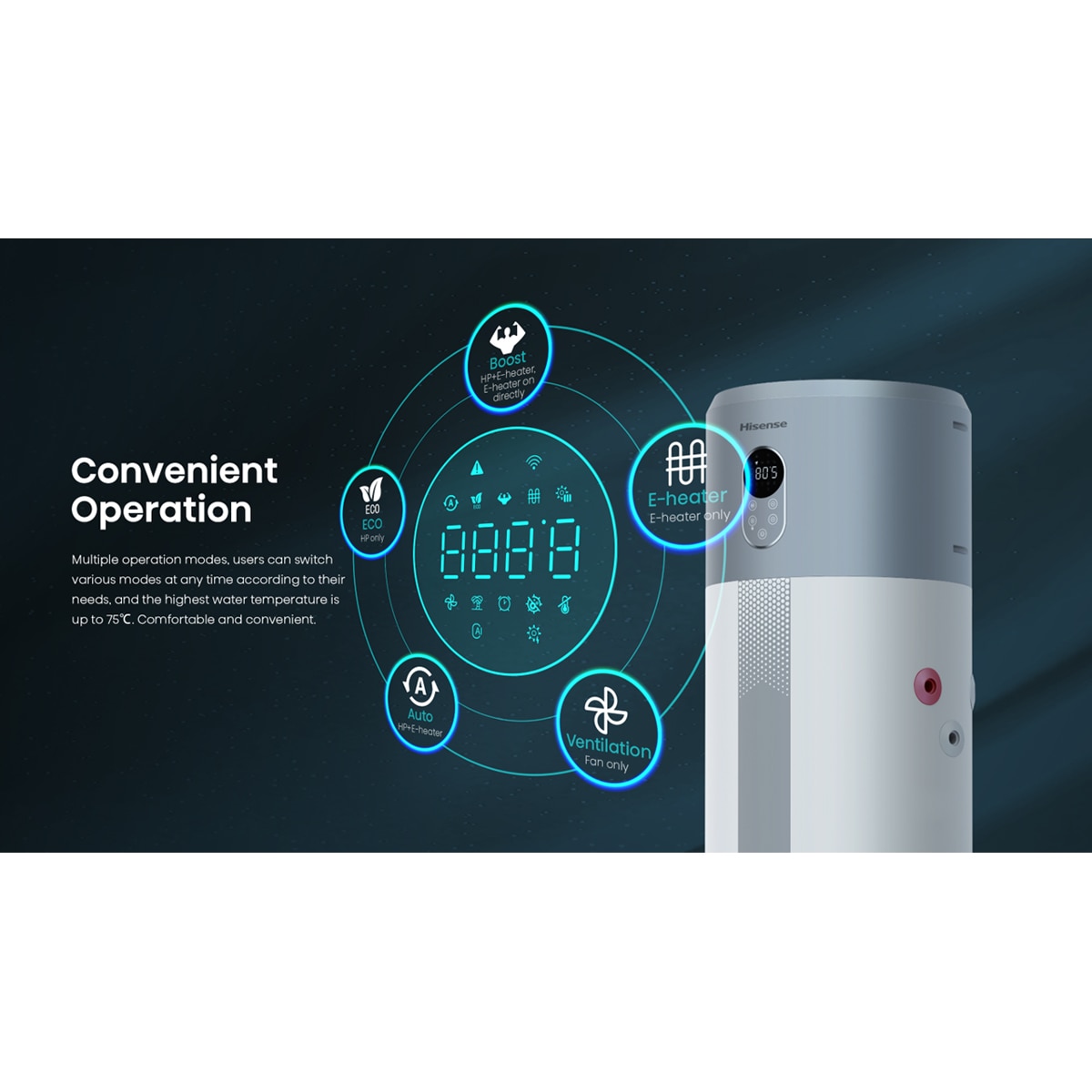 Aerotermo Hisense 250 litros WiFi - HI-WATER 250L R290 Blanco-9