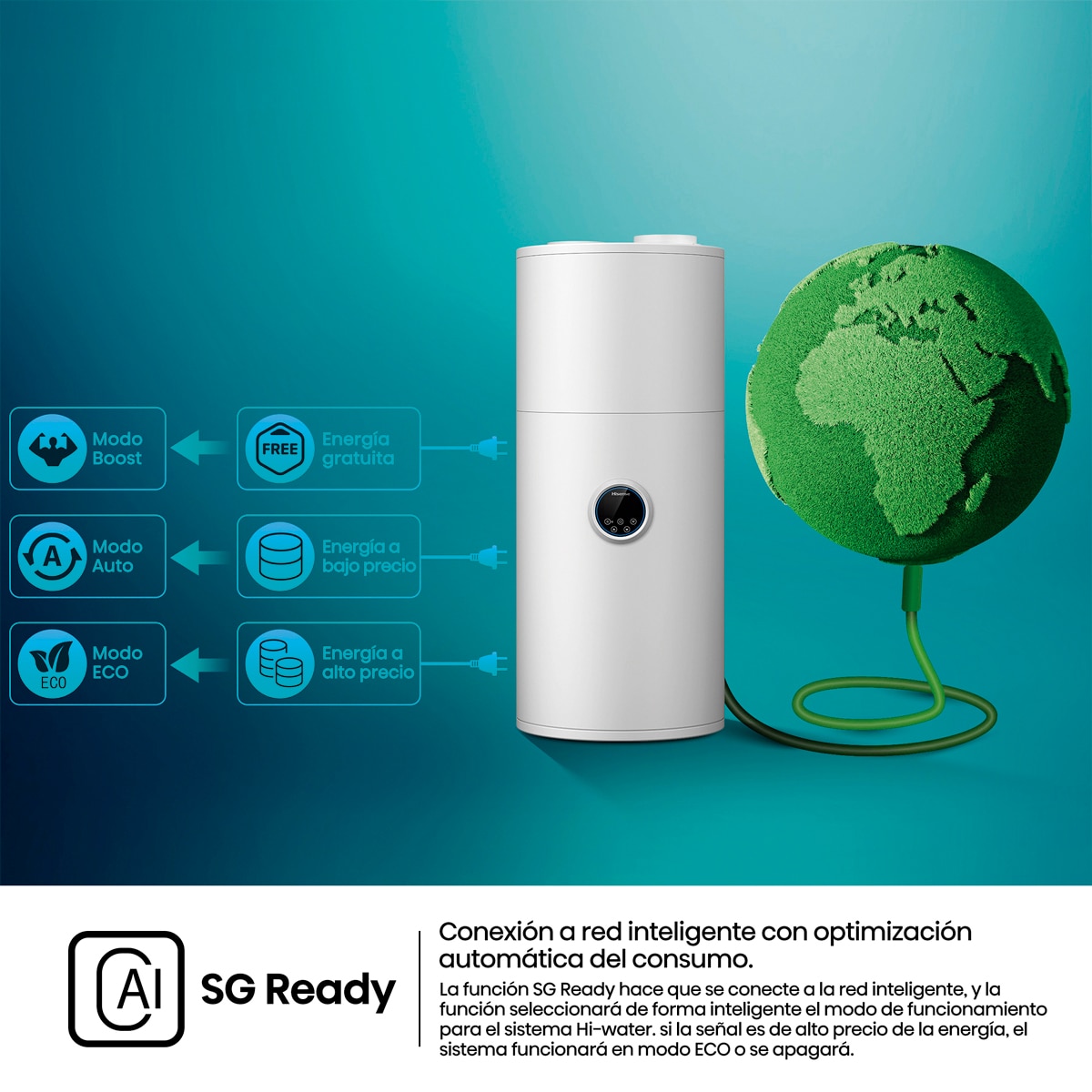 Aerotermo Hisense, 150 Litros, R290, con wifi integrado - AH-150NH4GGB00 6