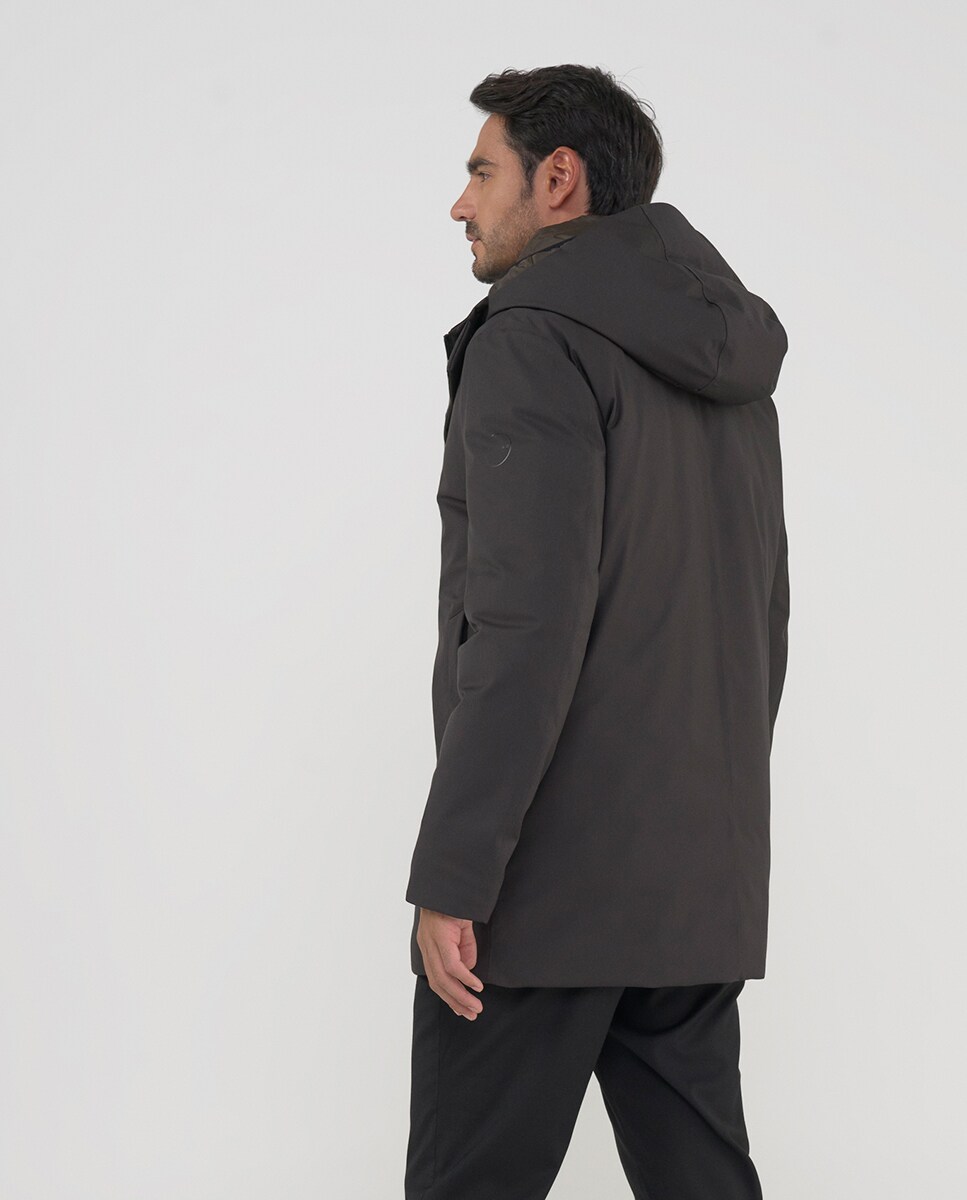 Parka Cromdaltex® em Tecido Impermeável e Transpirável com Capuz Fixo Duplo Castanho-2