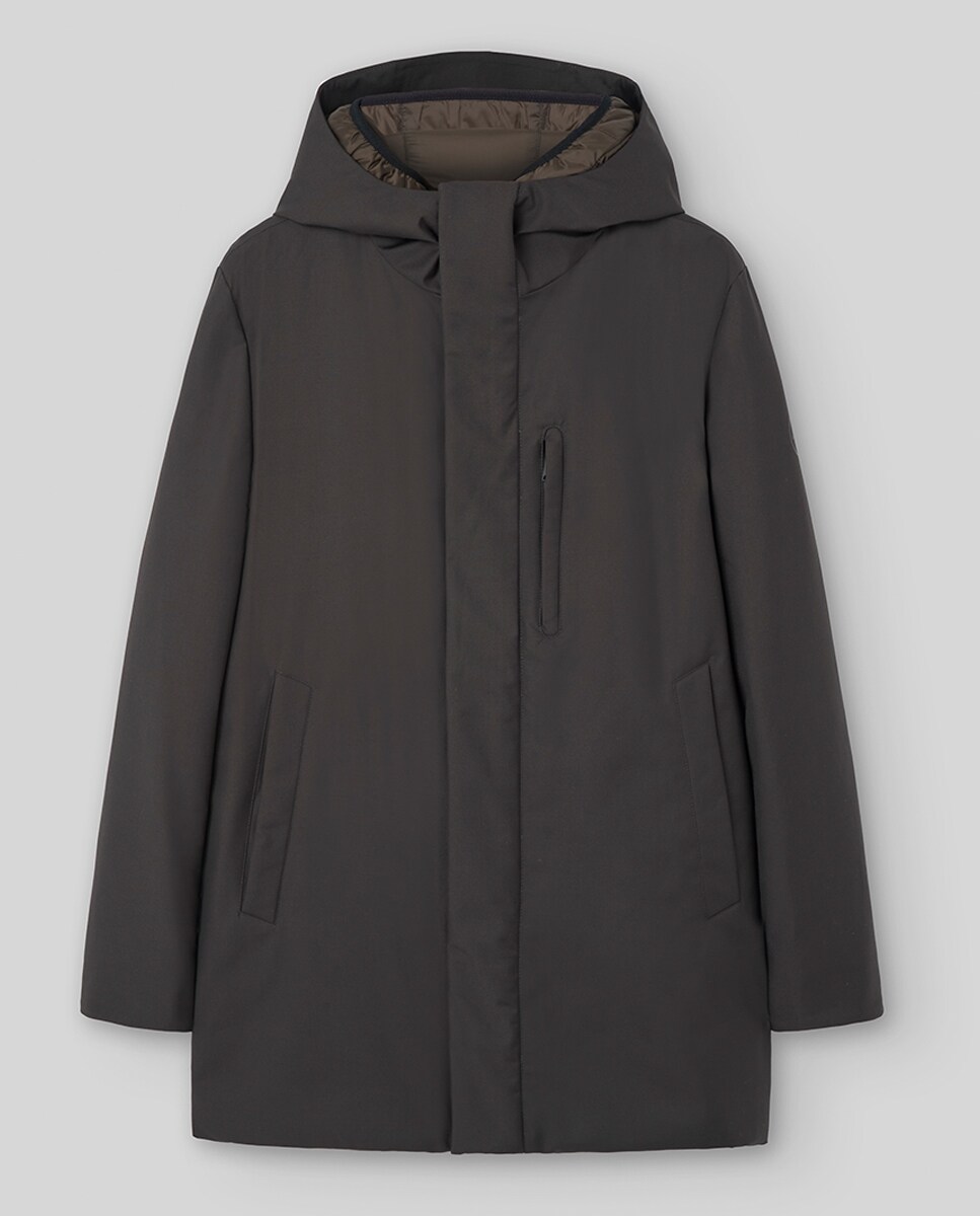 Parka Cromdaltex® em Tecido Impermeável e Transpirável com Capuz Fixo Duplo Castanho-4