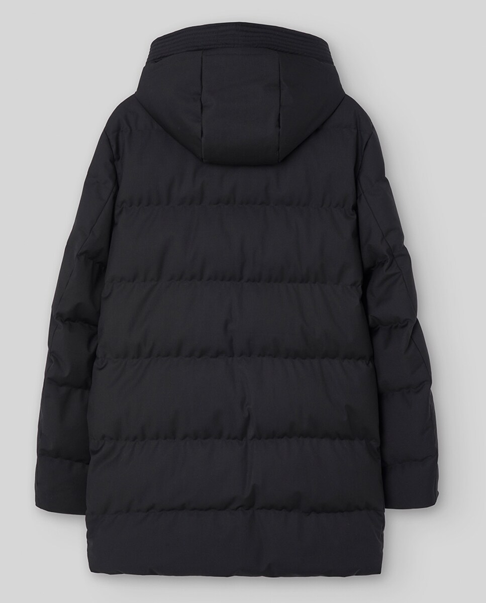 Parka Acolchoada Cromdaltex® em Tecido com Efeito de Lã Impermeável e Transpirável Preto-5