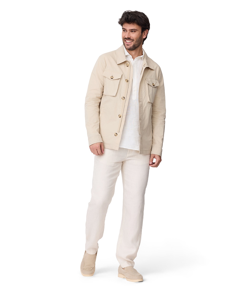 Parka de Algodão com 4 Bolsos Bege-7