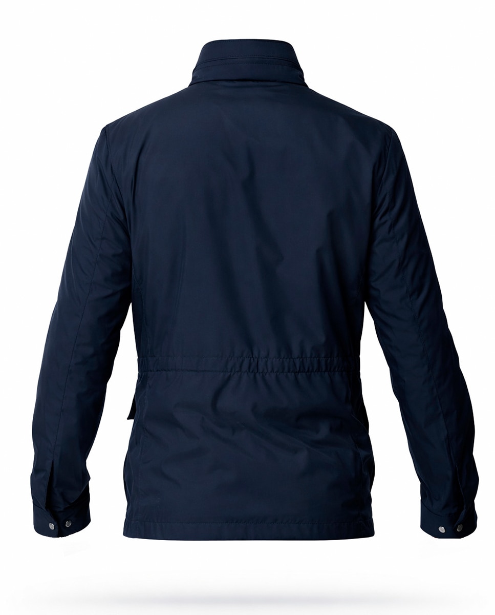 Parka de Microfibra com Capuz Oculto Azul-marinho-6
