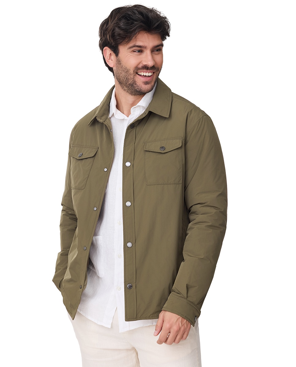 Sobrecamisa em Tecido Técnico Caqui-2