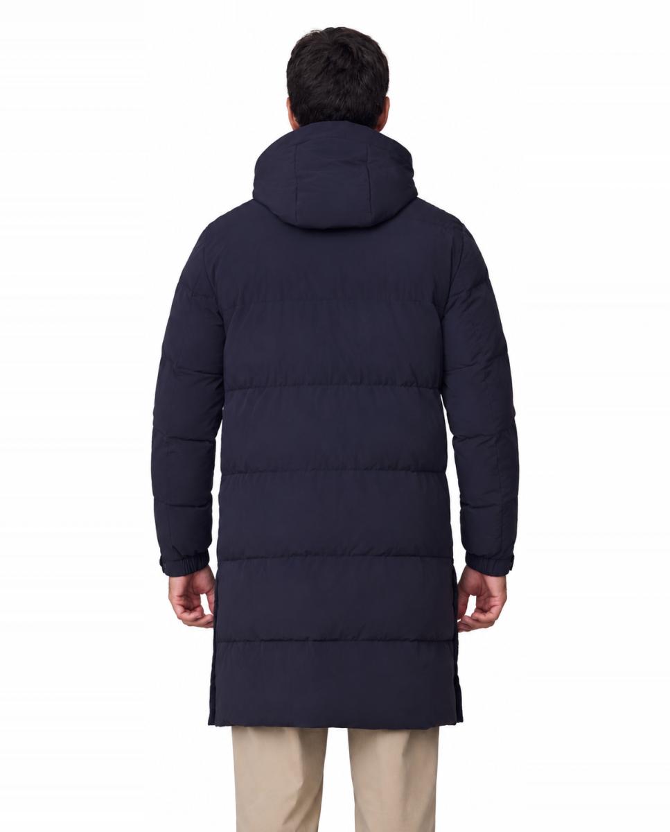 Imagen 2 de Parka acolchada larga tejido Cromdaltex® impermeable y transpirable, con capucha fija - Buccino - Azul marino Azul marino