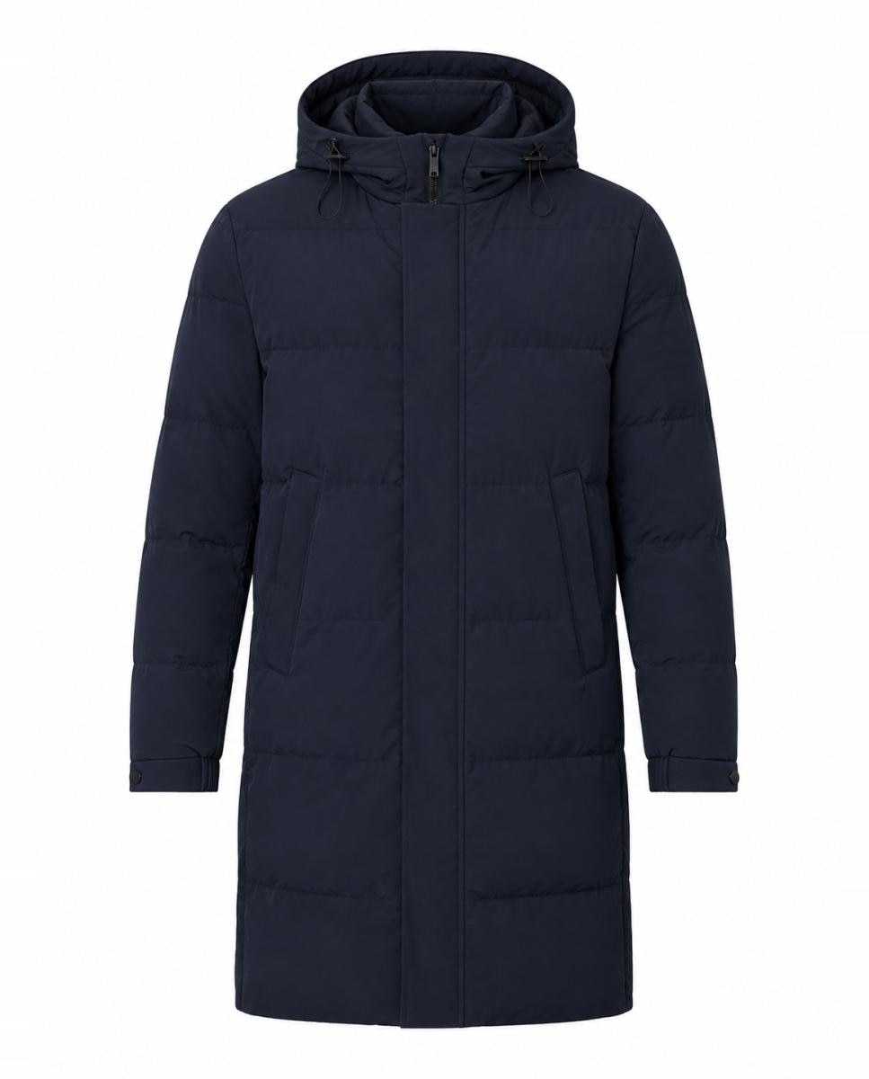 Imagen 4 de Parka acolchada larga tejido Cromdaltex® impermeable y transpirable, con capucha fija - Buccino - Azul marino Azul marino