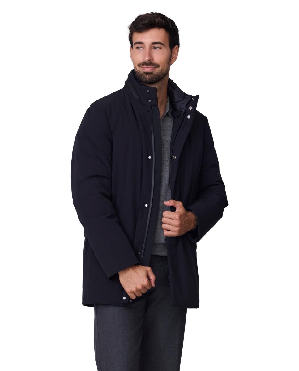 Imagen 1 de Parka lisa tejido Cromdaltex® impermeable y transpirable, doble cuello contraste desmontable. Negro
