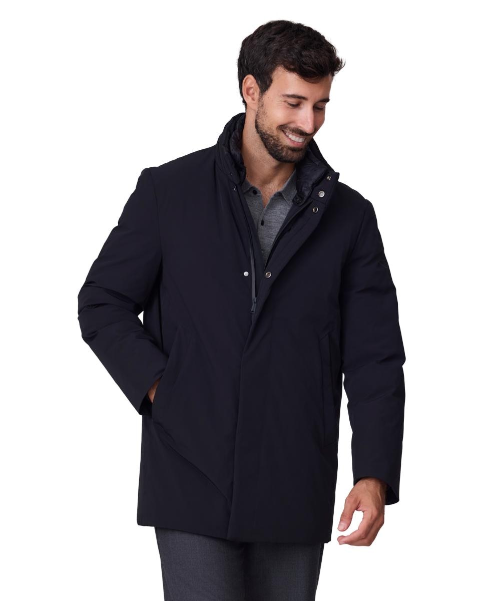 Imagen 3 de Parka lisa tejido Cromdaltex® impermeable y transpirable, doble cuello contraste desmontable. - Buccino - Negro Negro