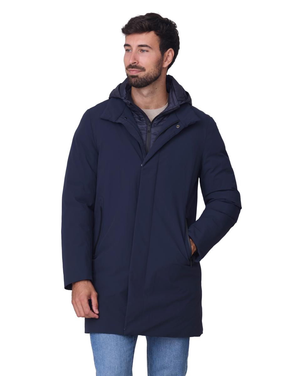 Imagen 0 de Parka lisa tejido Cromdaltex® impermeable y transpirable, lleva pecherín y capucha desmontable. Azul marino