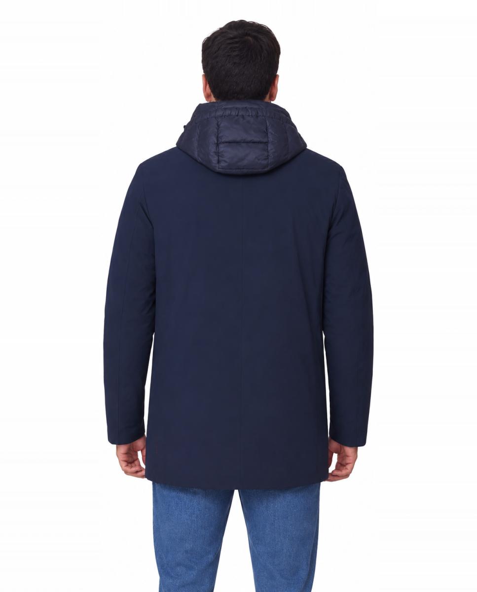 Parka Lisa em Tecido Cromdaltex® Impermeável e Transpirável com Peito e Capuz Desmontável Azul-marinho-2