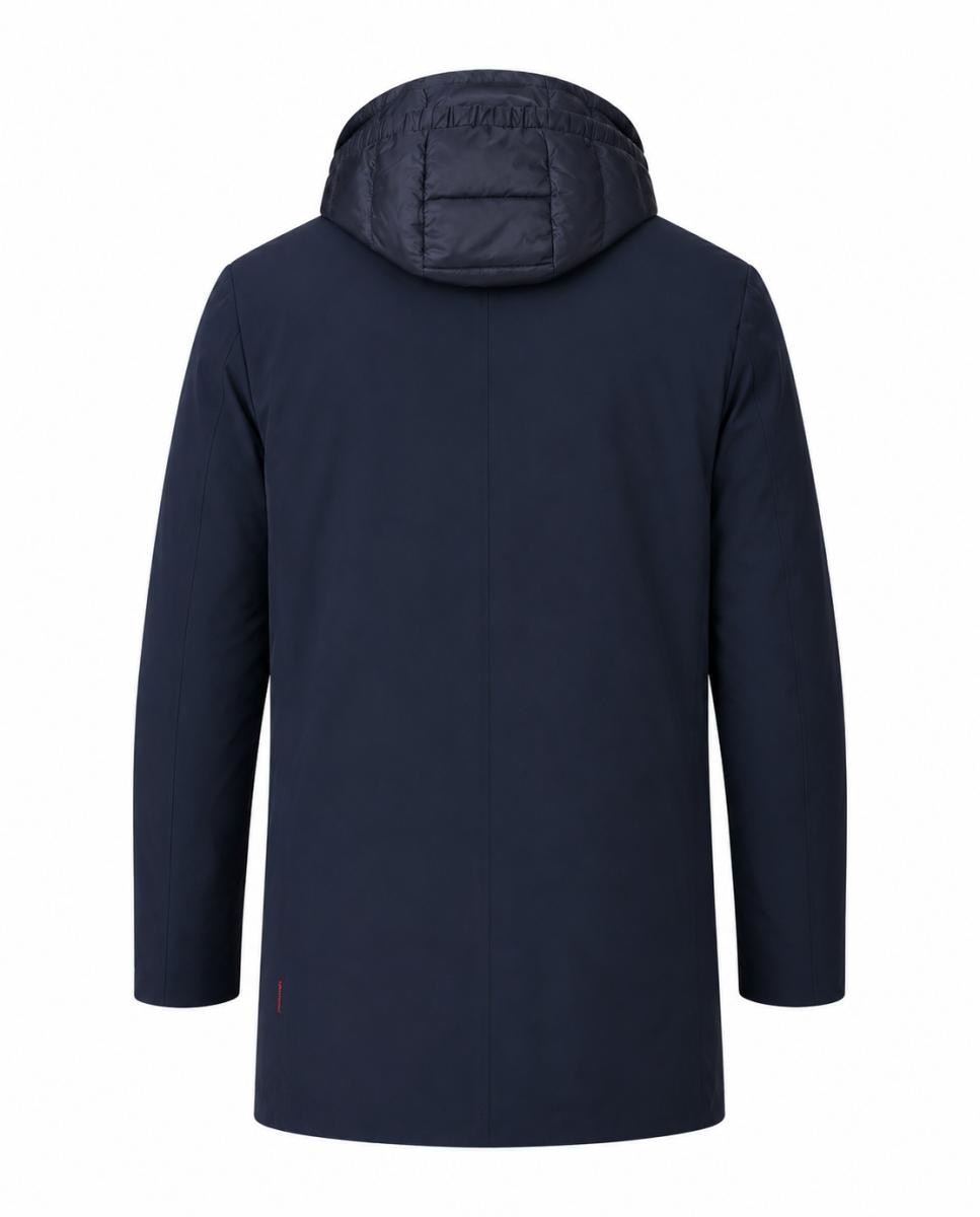Parka Lisa em Tecido Cromdaltex® Impermeável e Transpirável com Peito e Capuz Desmontável Azul-marinho-5