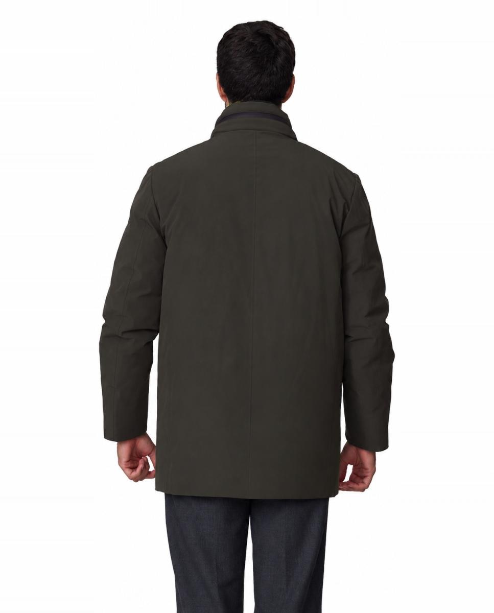 Imagen 2 de Parka lisa tejido Cromdaltex® impermeable y transpirable, doble cuello contraste desmontable. - Buccino - Verde oscuro Verde oscuro