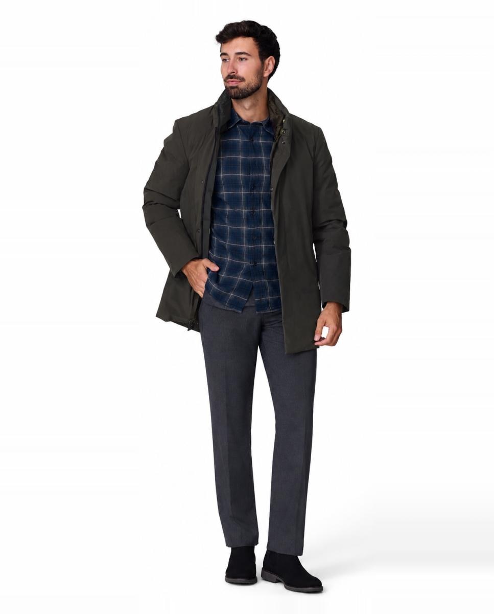 Imagen 6 de Parka lisa tejido Cromdaltex® impermeable y transpirable, doble cuello contraste desmontable. - Buccino - Verde oscuro Verde oscuro