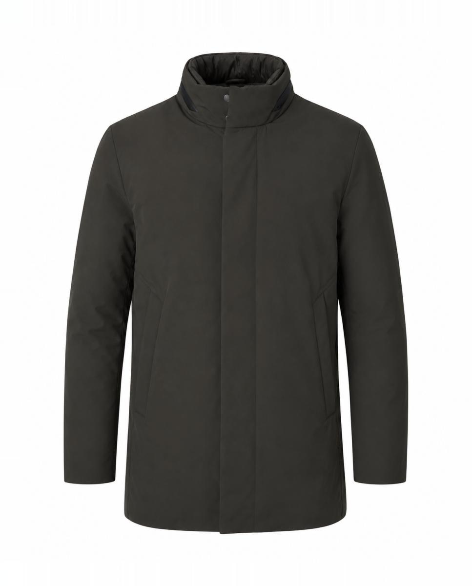 Imagen 4 de Parka lisa tejido Cromdaltex® impermeable y transpirable, doble cuello contraste desmontable. - Buccino - Verde oscuro Verde oscuro
