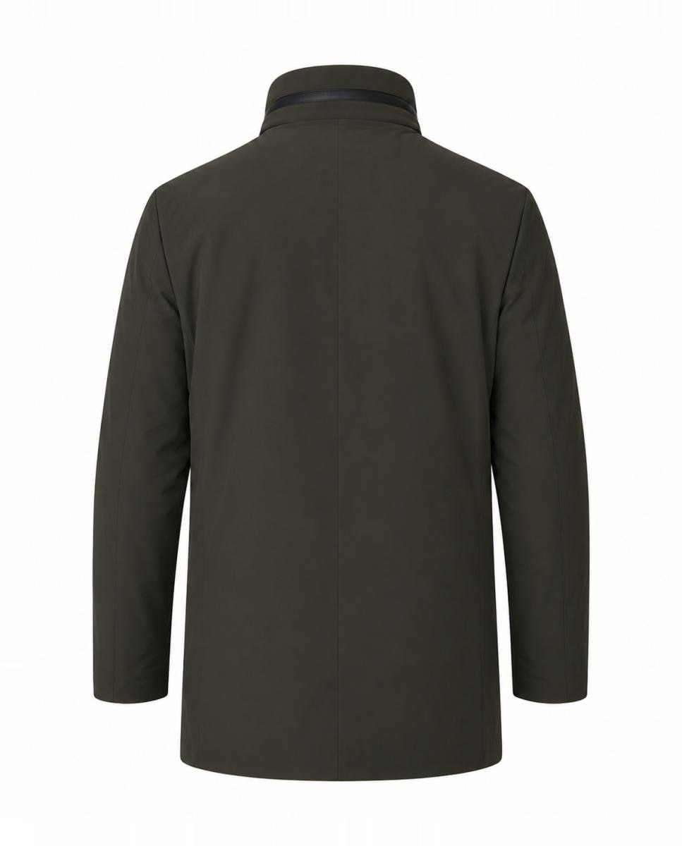 Imagen 5 de Parka lisa tejido Cromdaltex® impermeable y transpirable, doble cuello contraste desmontable. - Buccino - Verde oscuro Verde oscuro