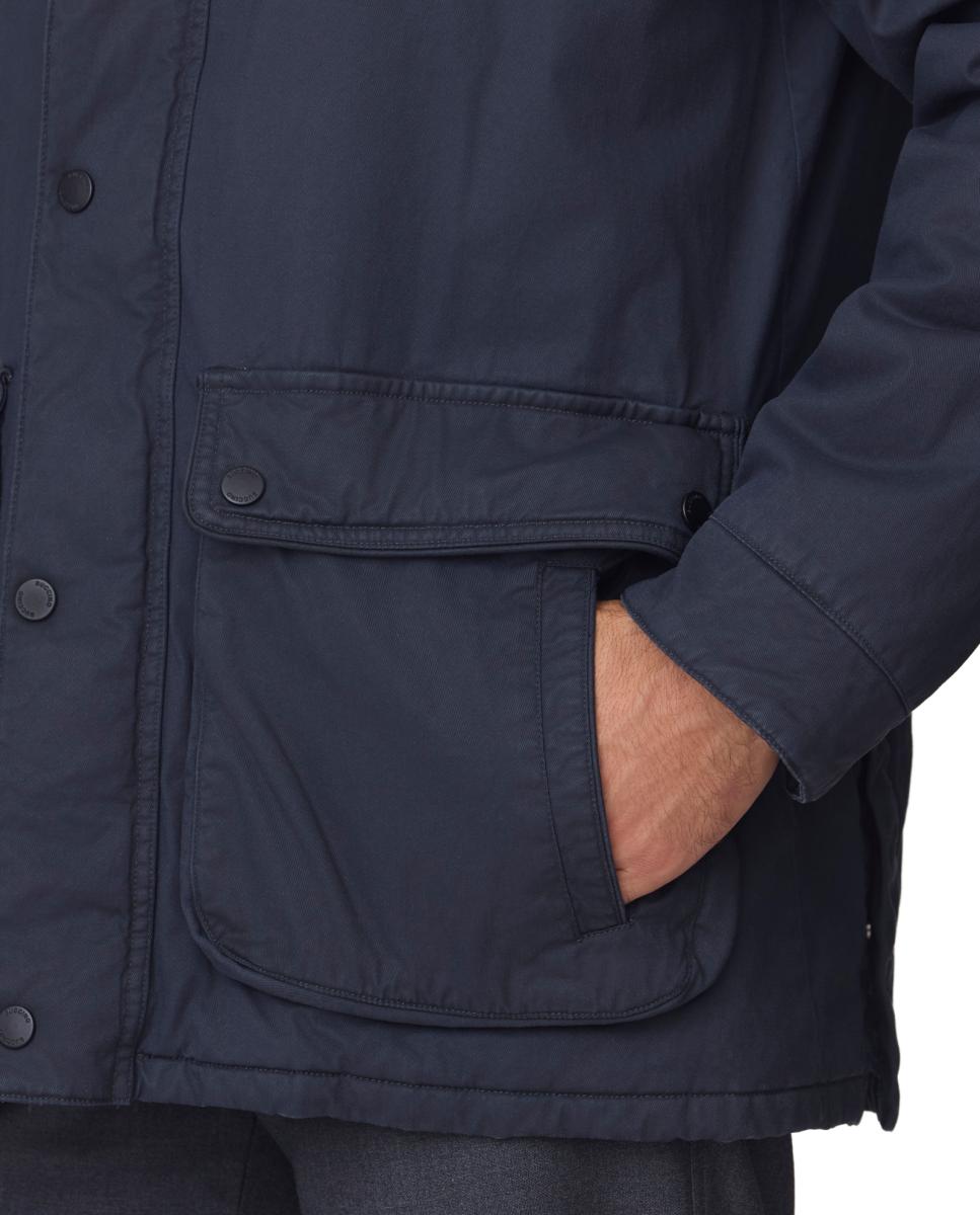 Parka lisa algodón lavada manga ranglan. - Buccino - Azul marino Azul marino-3