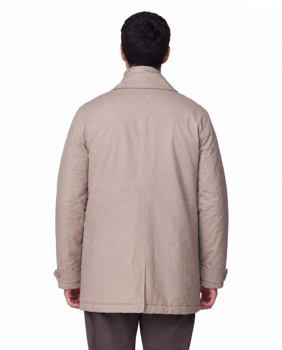 Gabardina algodón lavado cuello camisero y pecherin - Buccino - Beige Beige-2