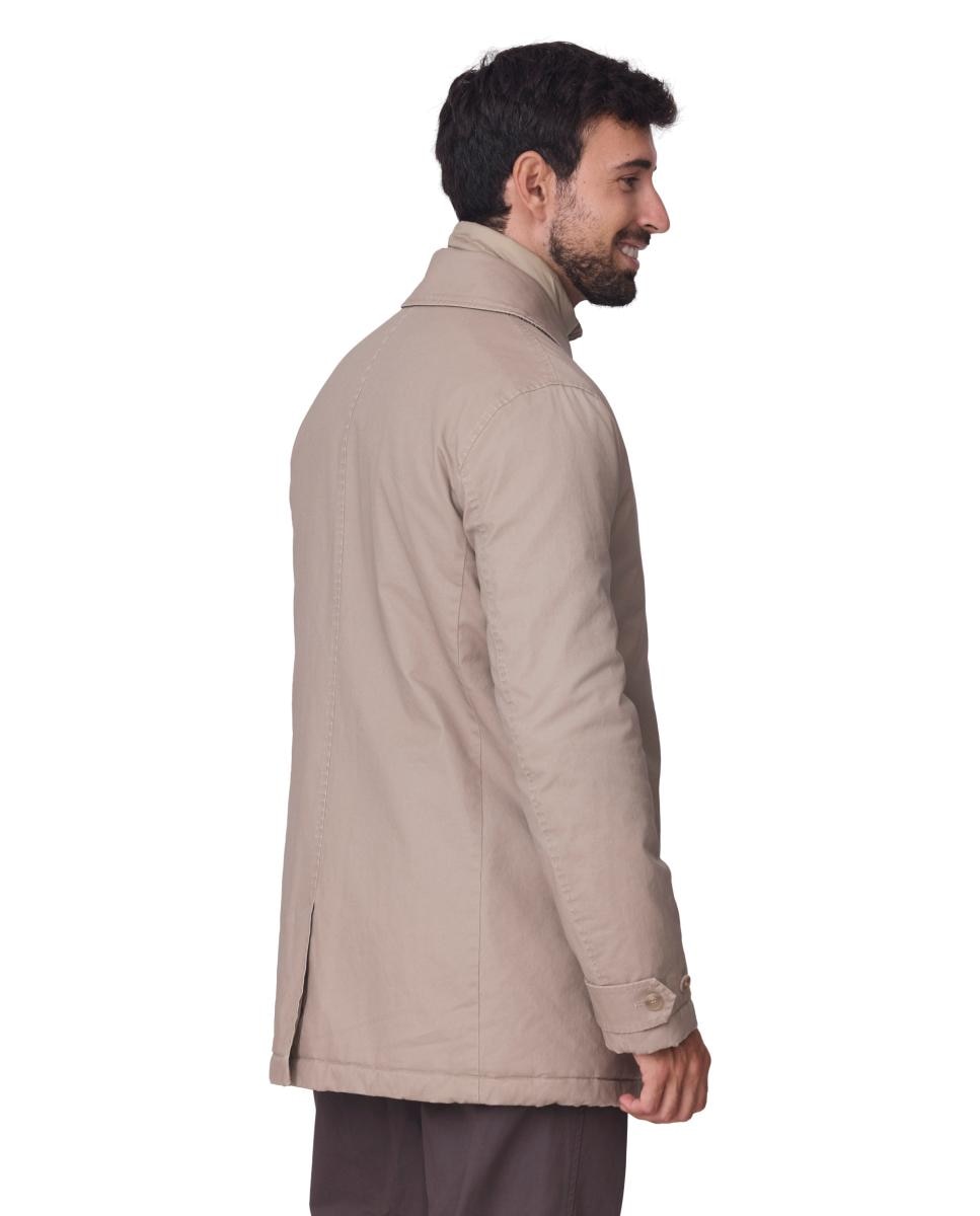 Gabardina algodón lavado cuello camisero y pecherin - Buccino - Beige Beige-3