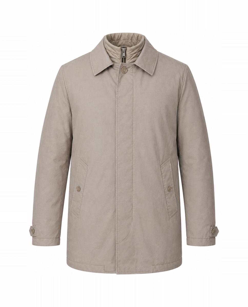 Gabardina algodón lavado cuello camisero y pecherin - Buccino - Beige Beige-4