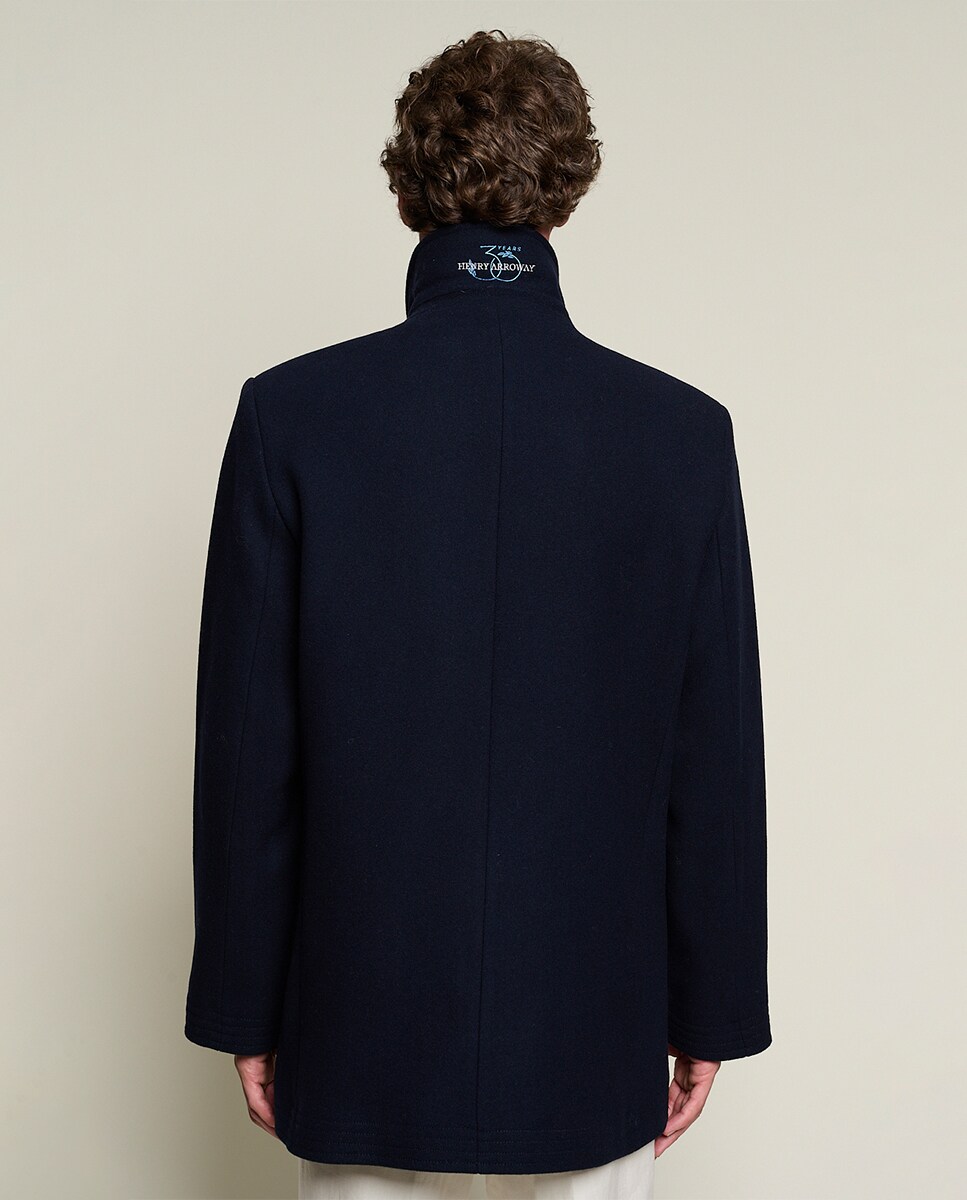 Casaco com Bolsos Laterais Azul-marinho-2