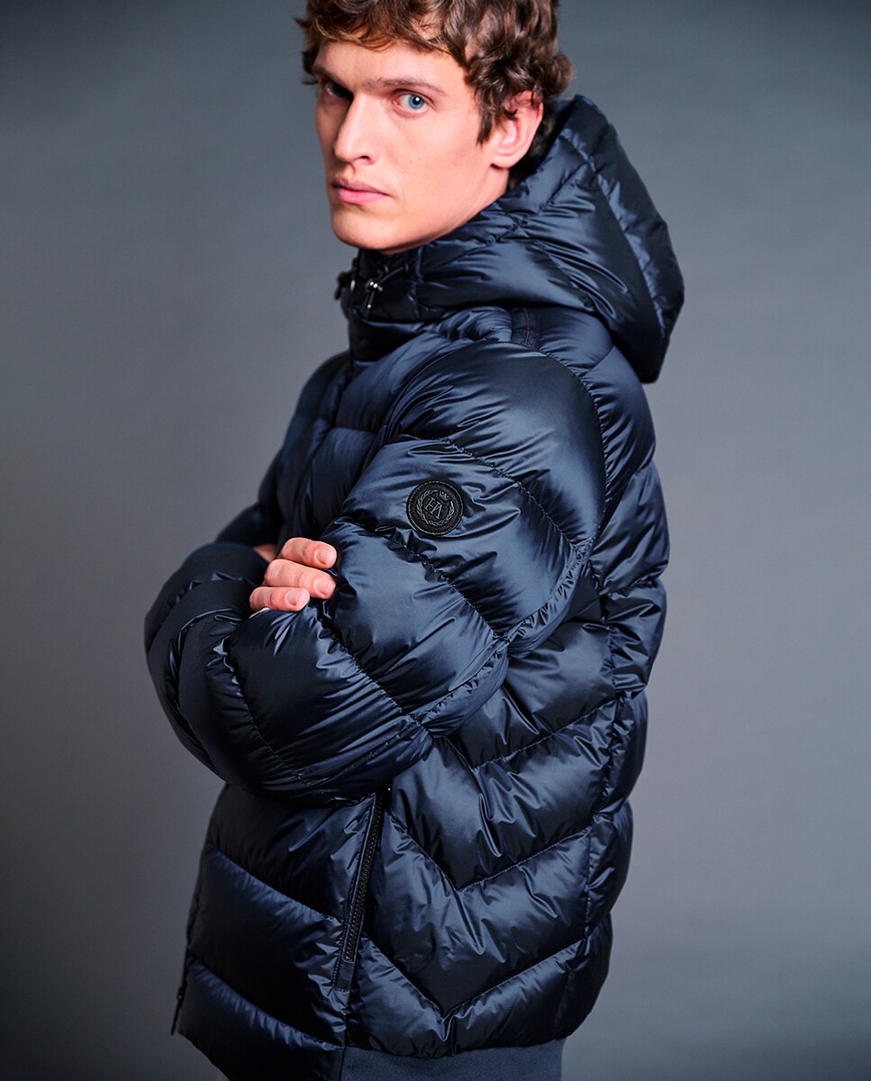 Blusão Acolchoado Curto Azul-marinho-3