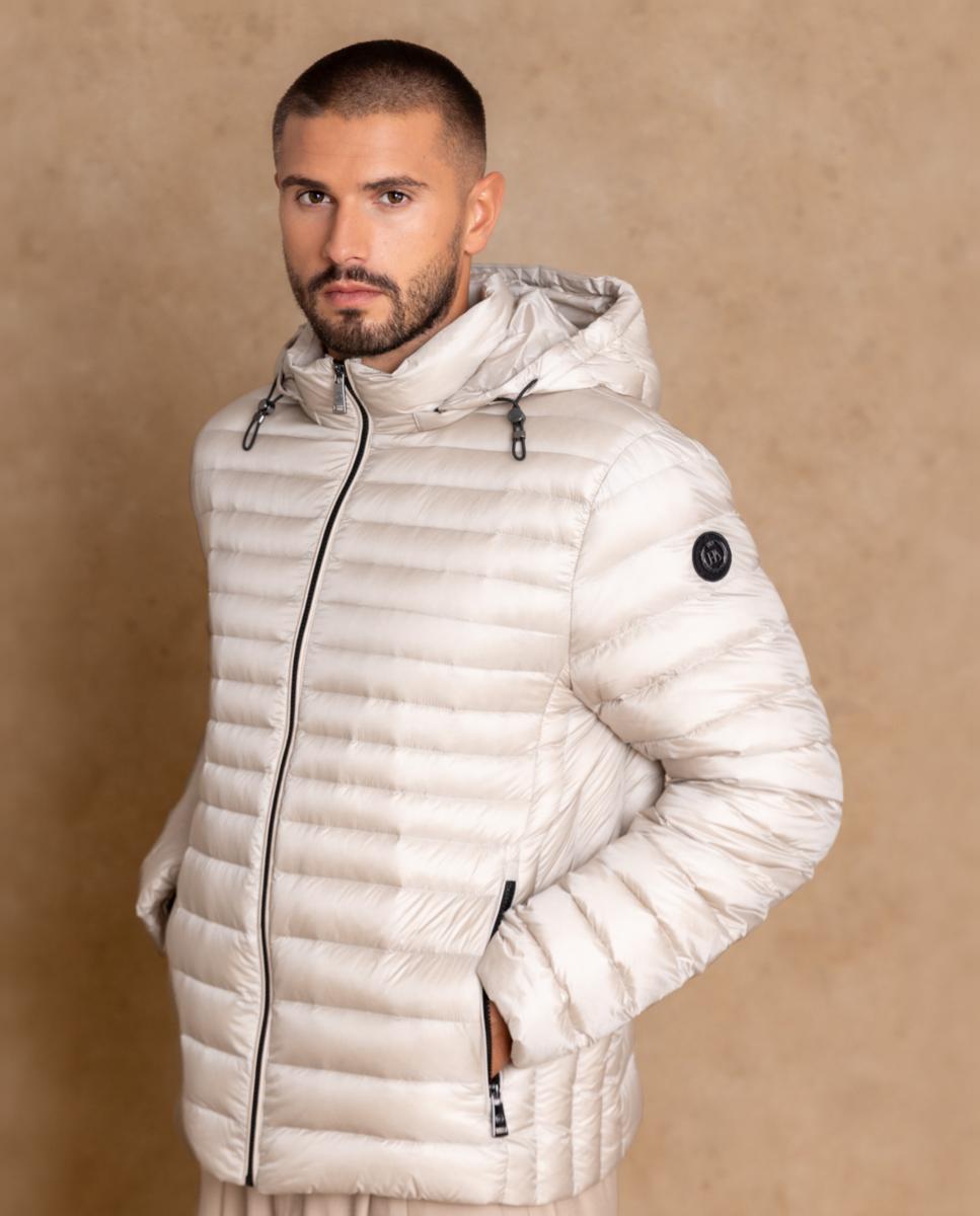 Blusão Acolchoado Icónico em Tecido Técnico ao Puro Estilo Street Style Cinzento-claro-3