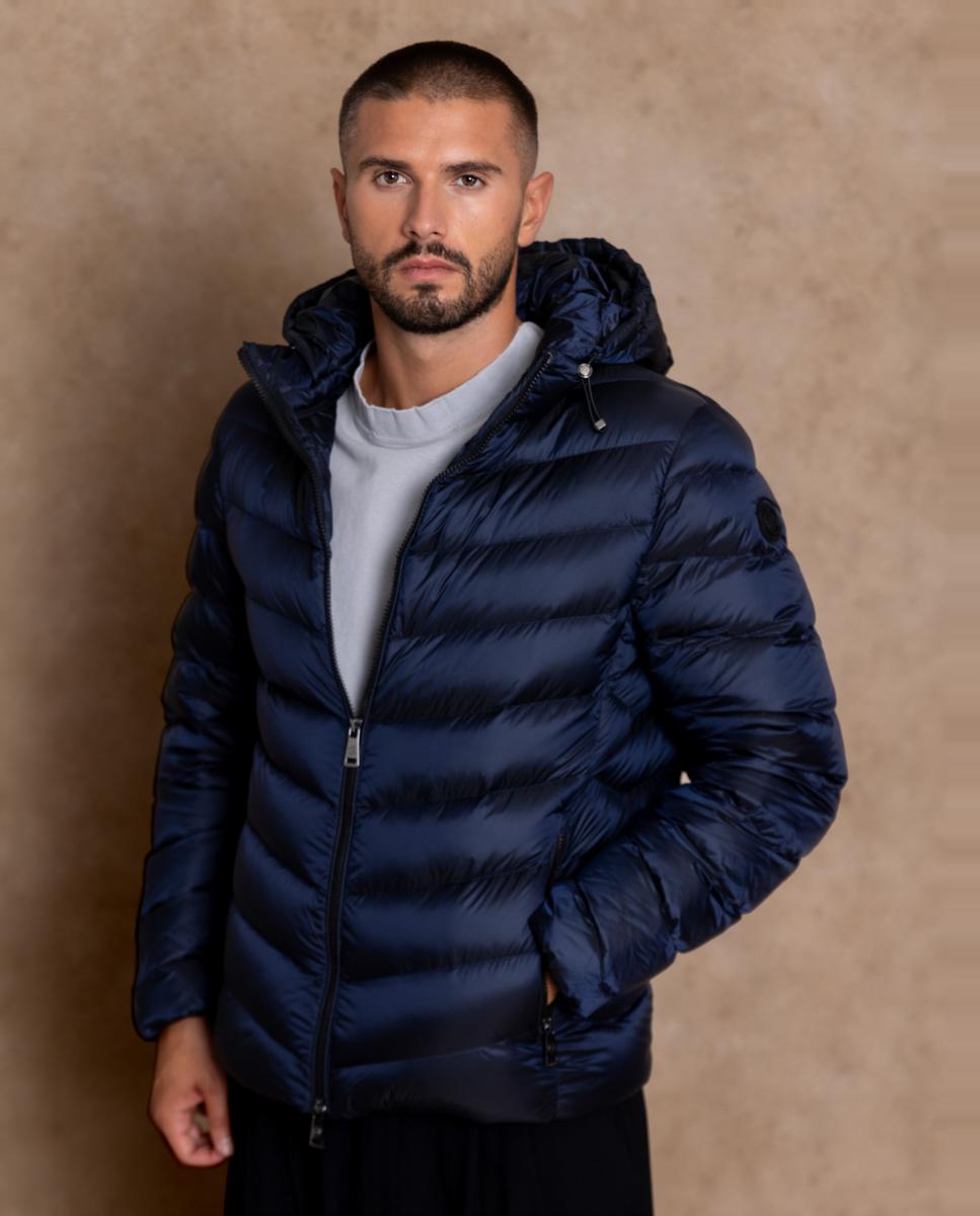 Blusão Acolchoado Icónico com Estrutura Dupla à Frente, Elaborado em Tecido Técnico ao Puro Estilo Street Style Azul-marinho-2