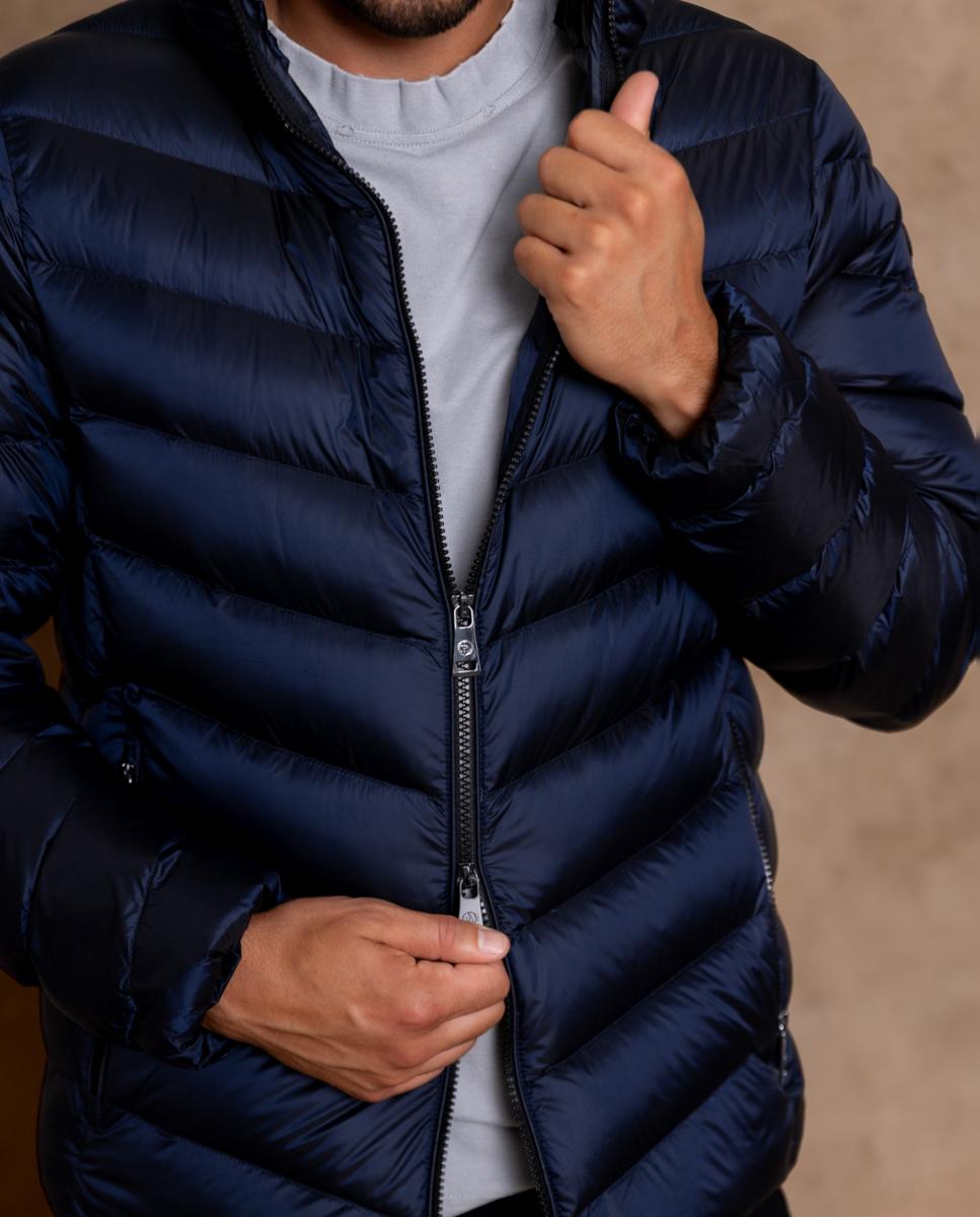 Blusão Acolchoado Icónico com Estrutura Dupla à Frente, Elaborado em Tecido Técnico ao Puro Estilo Street Style Azul-marinho-6