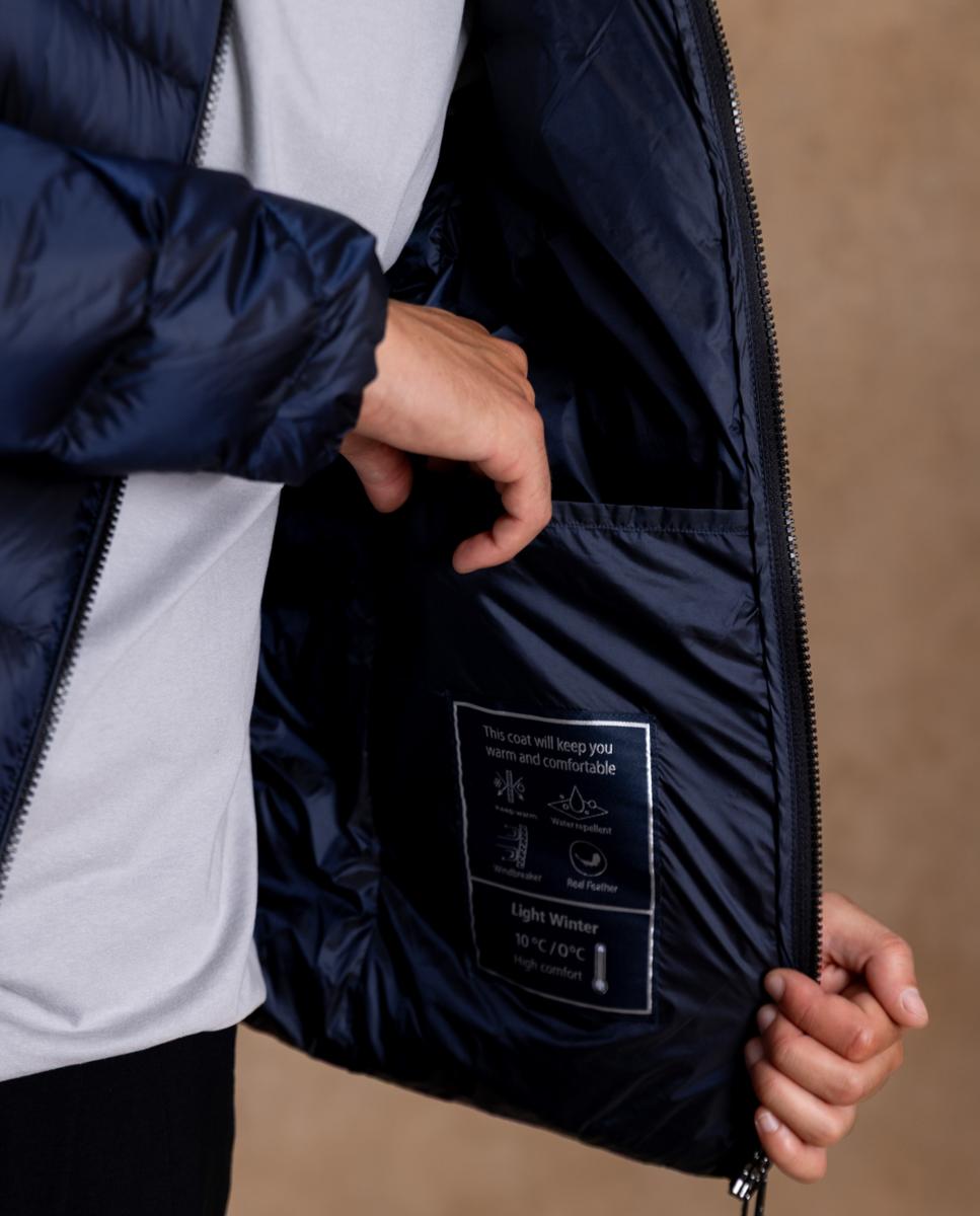 Blusão Acolchoado Icónico com Estrutura Dupla à Frente, Elaborado em Tecido Técnico ao Puro Estilo Street Style Azul-marinho-8