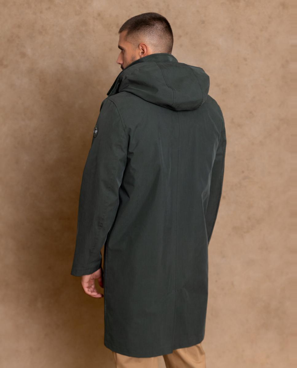 Parka com Tecido Repelente à Água e Corta-Vento. Verde-3