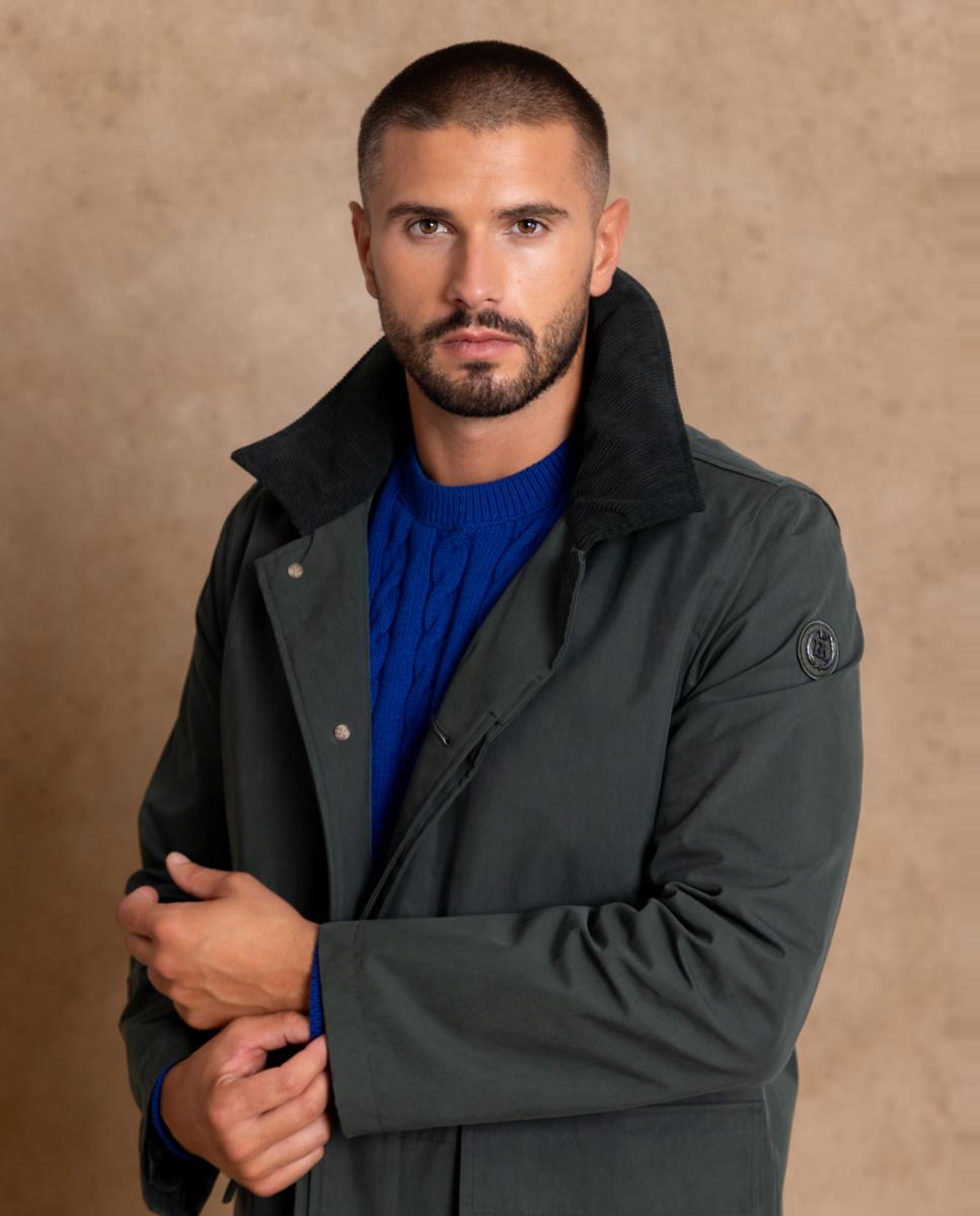 Parka com Tecido Repelente à Água e Corta-Vento. Verde-4