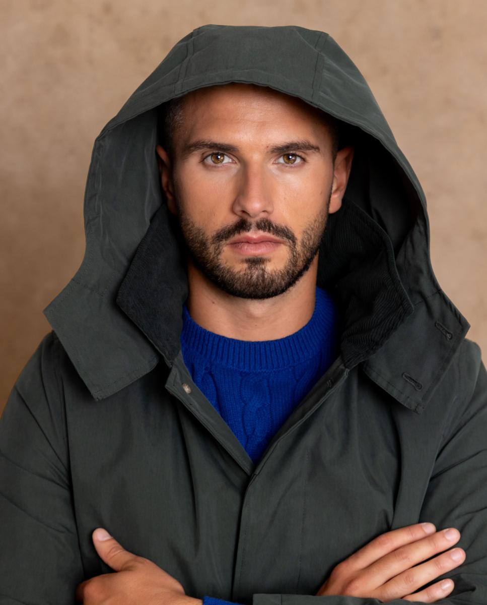 Parka com Tecido Repelente à Água e Corta-Vento. Verde-5